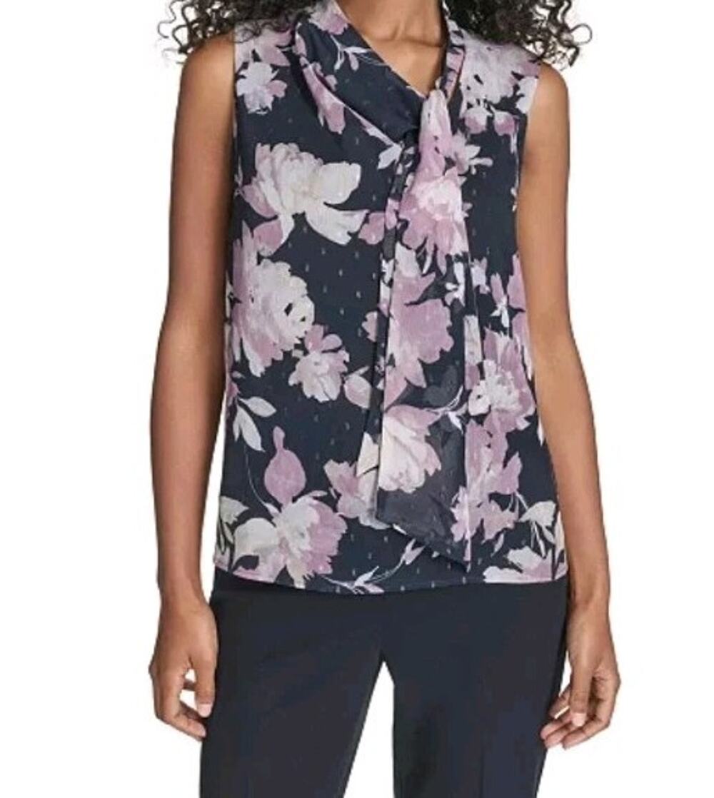 Calvin Klein Women's Printed Sleeveless Top Medium